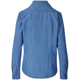 Ladies Long Sleeve Eastwood Shirt Blue Back
